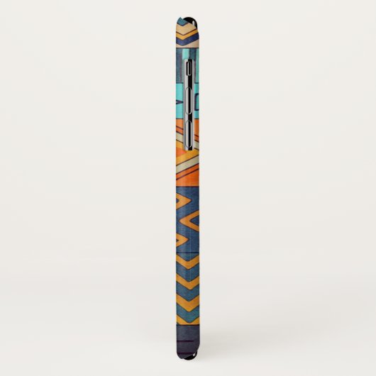 Coques Case-Mate iPhone Turquoise & Orange Patchwork  (Dos/Gauche)