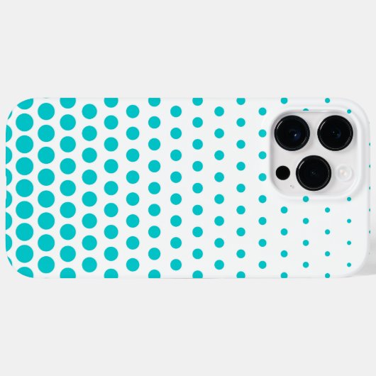 Coques Case-Mate iPhone Turquoise Pois Moderne Blanc (Verso (horizontal))