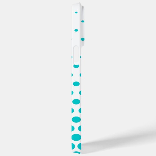 Coques Case-Mate iPhone Turquoise Pois Moderne Blanc (Verso / Droite)