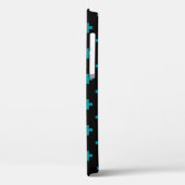 Coques Case-Mate iPhone Turquoise polka croise sur noir (Verso / Gauche)