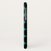 Coques Case-Mate iPhone Turquoise polka croise sur noir (Dos/Gauche)