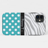 Coques Case-Mate iPhone Turquoise Polka Dot Fade Zebra Imprimer iPhone 5 C (Dos (Horizontal))