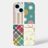 Coques Case-Mate iPhone Turquoise Pourpre Plaid Points de contrôle Scribbl (Verso)