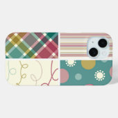 Coques Case-Mate iPhone Turquoise Pourpre Plaid Points de contrôle Scribbl (Verso (horizontal))