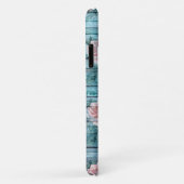 Coques Case-Mate iPhone Turquoise Rose Pâle Floral Monogramme Chic Décontr (Dos/Droite)