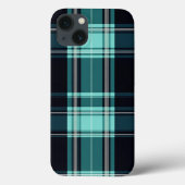 Coques Case-Mate iPhone Turquoise Tartan Chic (Verso)