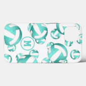 Coques Case-Mate iPhone Turquoise turquoise blanc volleyballs cadeaux moti (Verso (horizontal))