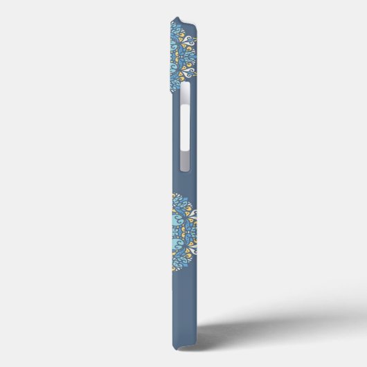 Coques Case-Mate iPhone Turquoise Turquoise bleu et jaune Mandala Art Moti (Verso / Gauche)