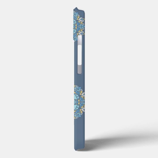 Coques Case-Mate iPhone Turquoise Turquoise bleu et jaune Mandala Art Moti (Verso / Gauche)