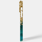 Coques Case-Mate iPhone Turquoise Turquoise Glittery Gold Glam Personnalis (Verso / Gauche)