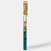 Coques Case-Mate iPhone Turquoise Turquoise Glittery Gold Glam Personnalis (Verso / Droite)