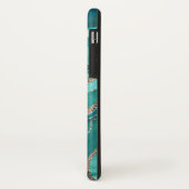 Coques Case-Mate iPhone Turquoise Turquoise marbre Agate or Parties scinti (Dos/Gauche)