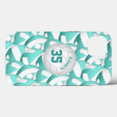Coques Case-Mate iPhone turquoise turquoise personnalisée filles volley-ba (Verso (horizontal))