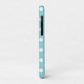 Coques Case-Mate iPhone Turquoise Turquoise vert & blanc Pois point (Dos/Gauche)