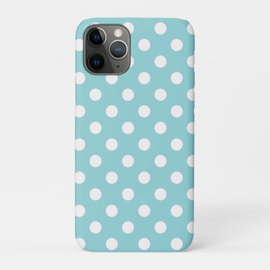 Coques Case-Mate iPhone Turquoise Turquoise vert & blanc Pois point (Dos)