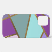 Coques Case-Mate iPhone Turquoise Turquoise violet et bronze Or géométriqu (Verso (horizontal))