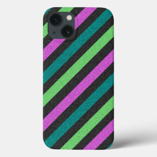 iPhone 13 Case Turquoise, Vert citron, Parties scintillant rose c