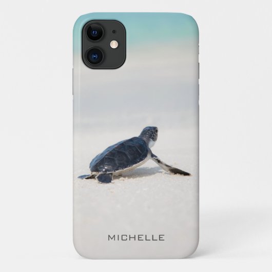 Coques Case-Mate iPhone Turtle Beach Journey Nom personnalisé | Nature (Dos)