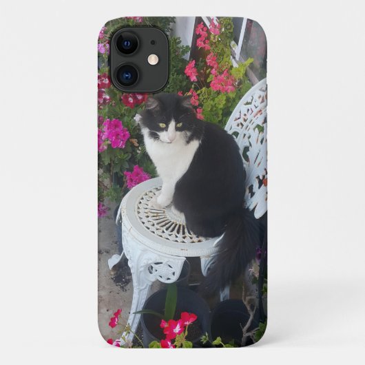 Coques Case-Mate iPhone Tuxedo Chat Cute Jolie Fleurs Chats Carte d'Annive (Dos)
