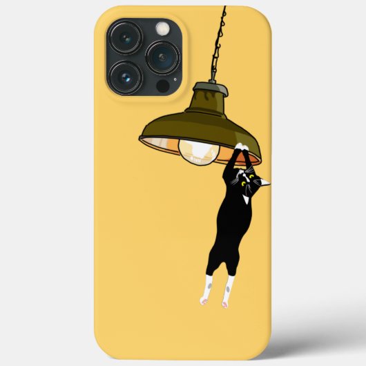 Coques Case-Mate iPhone Tuxedo Chat suspendu sur la lampe (Verso)