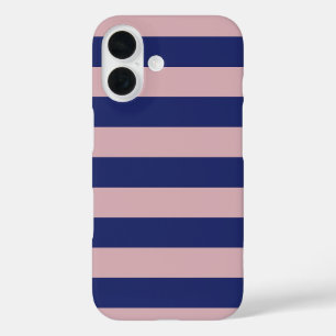 Coques iPhone 16 Twilight Blue Sunrise Pink Stripes
