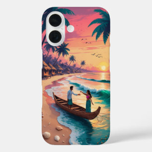 Coques iPhone 16 Twilight Parting - Art côtier inspiré par Sangam