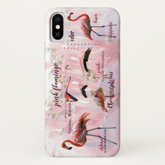 Coques Case-Mate iPhone Typographe rose Flamingo | Customized (Dos)