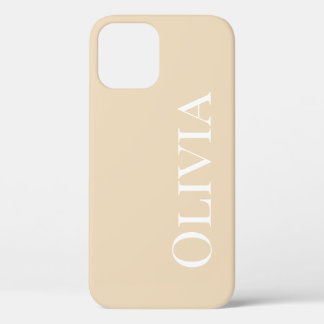 Case-Mate iPhone Case Typographie blanche moderne Tan personnalisée