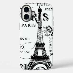iPhone 16 Plus Case Typographie Calligraphie Paris France Tour Eiffel