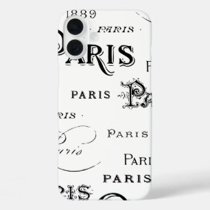 iPhone 16 Plus Case Typographie Calligraphie Paris France Tour Eiffel