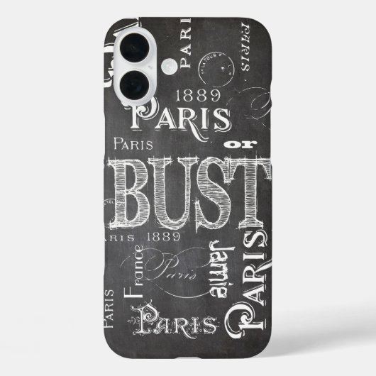 Coques Case-Mate iPhone Typographie Calligraphie Paris France Tour Eiffel (Verso)
