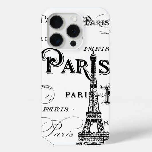 Coques Case-Mate iPhone Typographie Calligraphie Paris France Tour Eiffel (Verso)