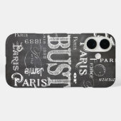Coques Case-Mate iPhone Typographie Calligraphie Paris France Tour Eiffel (Verso (horizontal))
