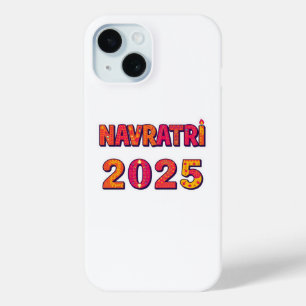 Coque Pour iPhone 15 Typographie colorée du festival "NAVRATRI 2025"