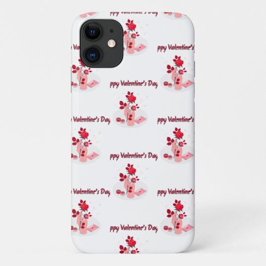 Coques Case-Mate iPhone Typographie d'amour avec main et Rose (Dos)