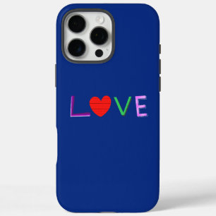 Coques iPhone 16 Pro Max Typographie d'amour colorée
