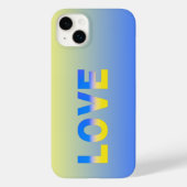 Coques Case-Mate iPhone Typographie d'AMOUR Jaune Bleu Ukraine La paix ins (Verso)