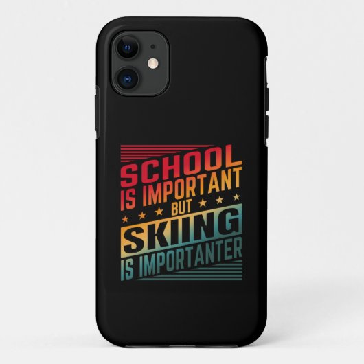Coques Case-Mate iPhone Typographie de citations de ski drôles (Dos)