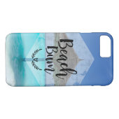 Coques Case-Mate iPhone Typographie de cloche de plage - Parapluie sur la  (Dos (Horizontal))