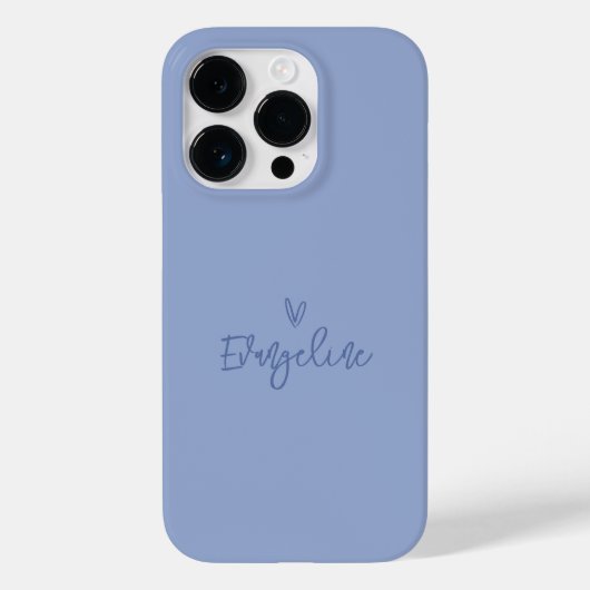 Coques Case-Mate iPhone Typographie de script moderne bleu coeur girly élé (Verso)