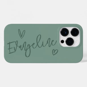 Coque Pour iPhone 14 Pro Typographie de script moderne sage coeur girly élé