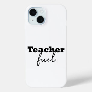 Coque Pour iPhone 15 Typographie du carburant de l'enseignant