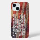 Coques Case-Mate iPhone Typographie du deuxième amendement Drapeau rustiqu (Verso)