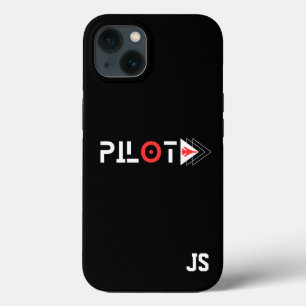 Case-Mate iPhone Case Typographie du pilote & Avion à réaction, Monogram