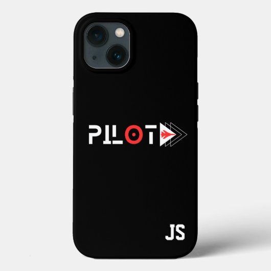 Coques Case-Mate iPhone Typographie du pilote & Avion à réaction, Monogram (Verso)