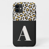 Coques Case-Mate iPhone typographie Empreinte de léopard initiale audacieu (Dos)