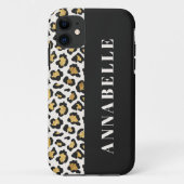 Coques Case-Mate iPhone typographie Empreinte de léopard initiale audacieu (Dos)