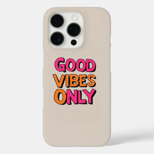 Coques Case-Mate iPhone Typographie en gras Good Vibes uniquement (Verso)