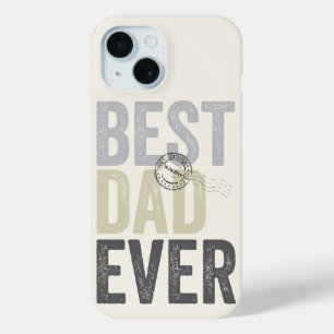 Coque Pour iPhone 15 Typographie Fête des pères Certifiée Meilleur Papa