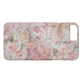 Coques Case-Mate iPhone Typographie florale de collage rose élégant (Dos (Horizontal))